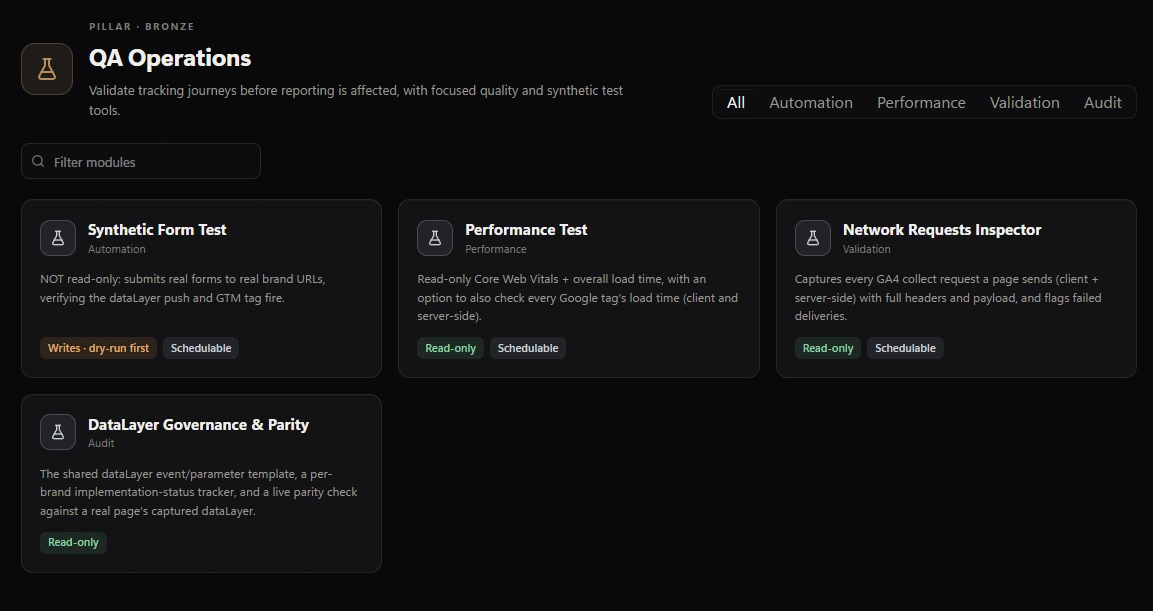 ODDVX Tracking QA view, showing a conversion test on a real page